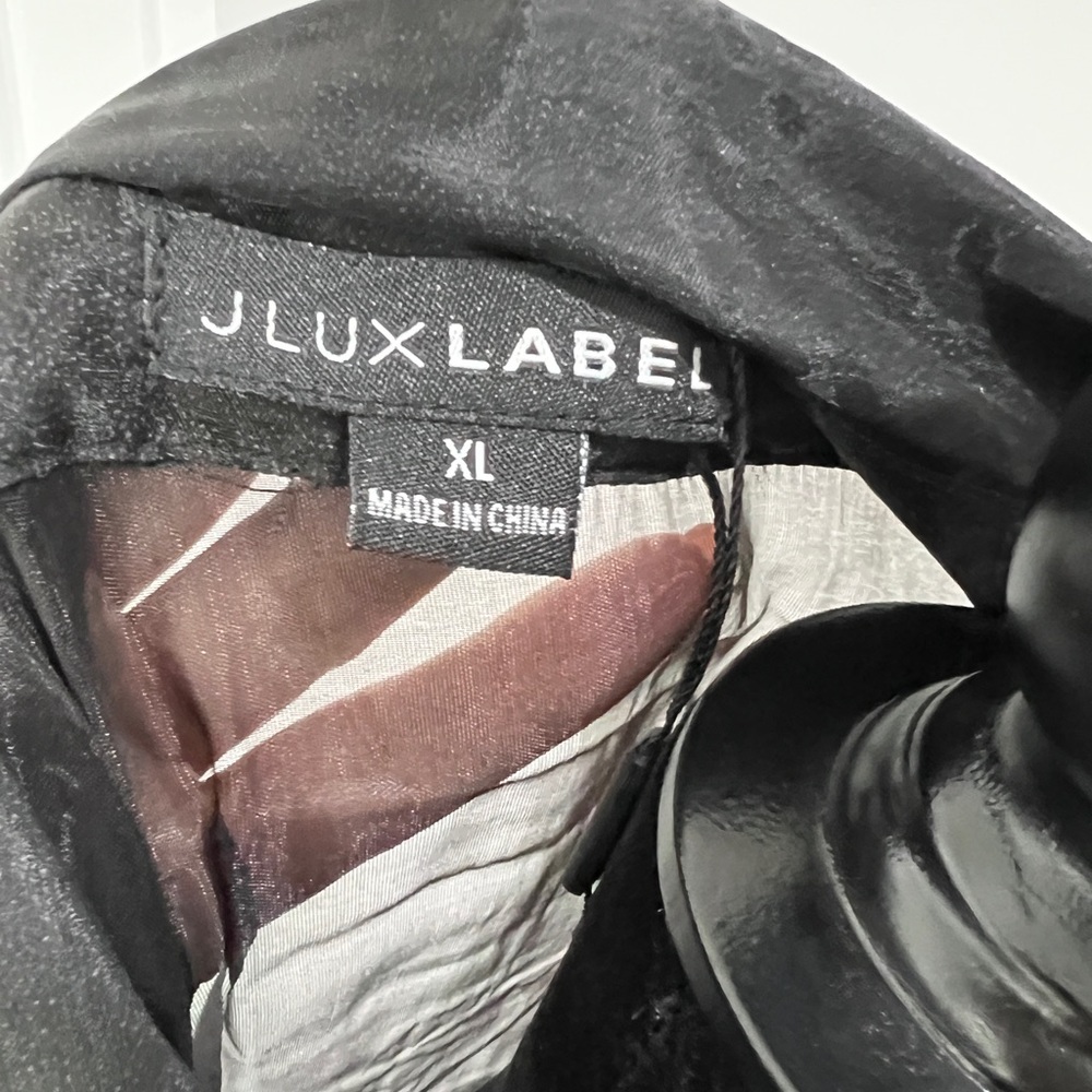 JLUXLABEL Black Sheer Longline Button-Up Shirt - Picture 2 of 2